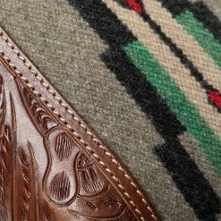 RRL LEATHER TRIM JACQUARD POUCH