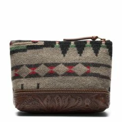 RRL LEATHER TRIM JACQUARD POUCH