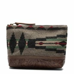 RRL LEATHER TRIM JACQUARD POUCH