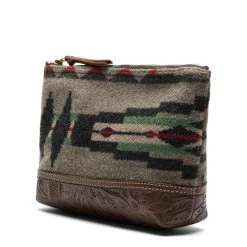 RRL LEATHER TRIM JACQUARD POUCH