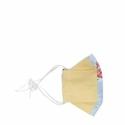 Marketplace Belts ETAKO ETAKO GOLDENROD + INDIGO OVERDYE VINTAGE FLORAL PATCHWORK FACE MASK