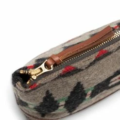 RRL LEATHER TRIM JACQUARD POUCH