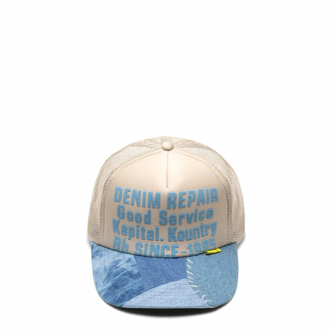 Kapital Belts DENIM REPAIR SERVICE DENIM-RECONSTRUCT TRUCKER CAP