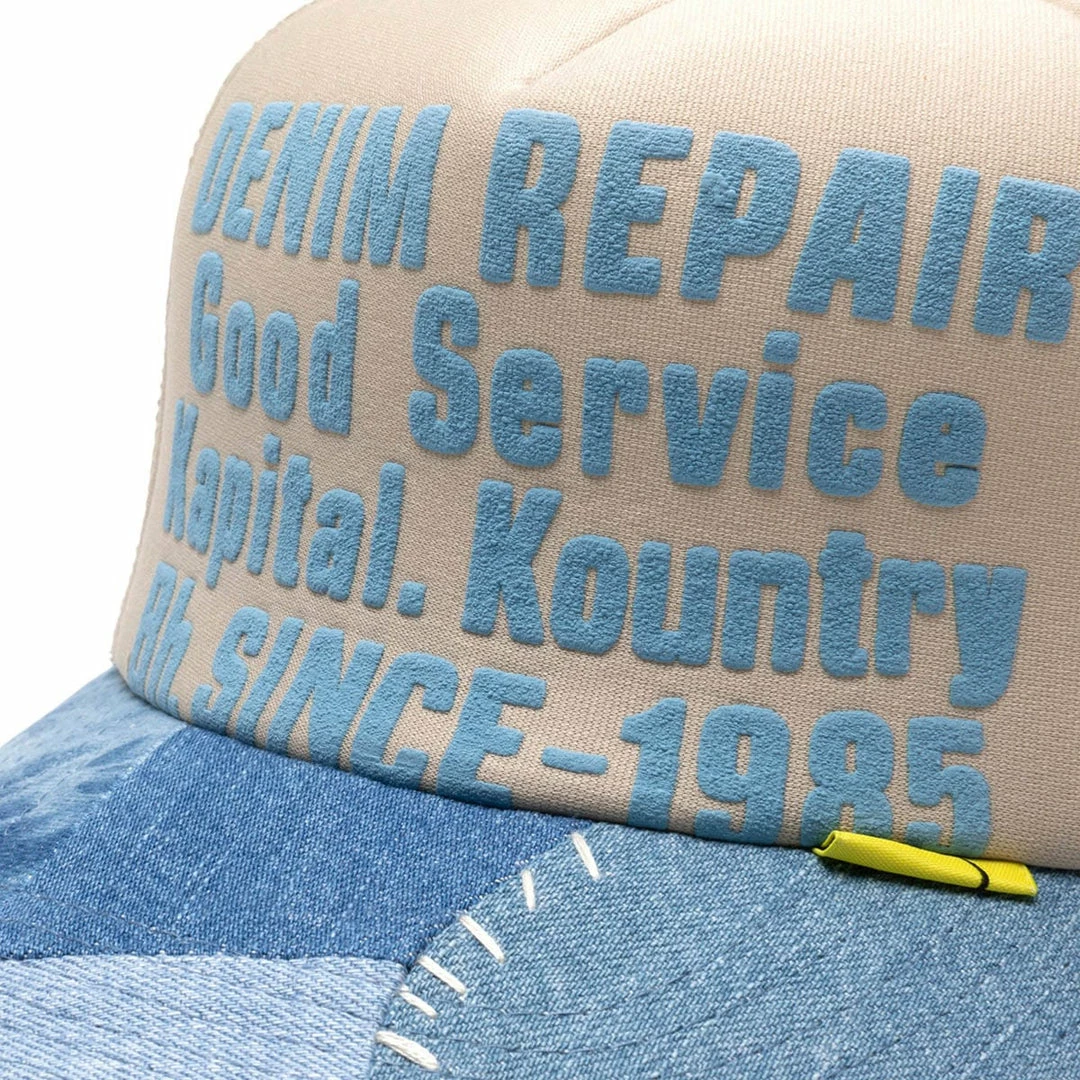 Kapital Belts DENIM REPAIR SERVICE DENIM-RECONSTRUCT TRUCKER CAP