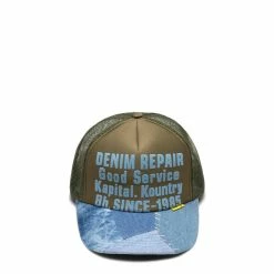 Kapital DENIM REPAIR SERVICE DENIM-RECONSTRUCT TRUCKER CAP