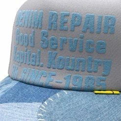Kapital DENIM REPAIR SERVICE DENIM-RECONSTRUCT TRUCKER CAP Belts