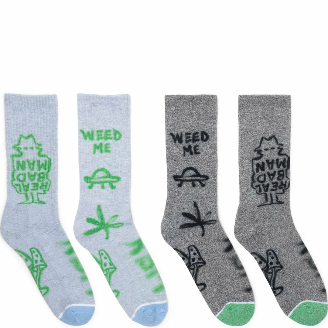 Real Bad Man WEED ME SOCKS 2 PACK